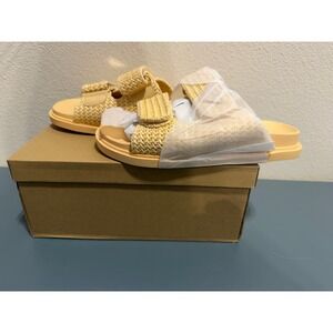 Tuscany-ST Raffia Woven Slide Sandals Women Size 6 (run big fit like 7.5-8)